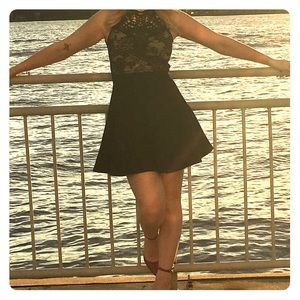 Fit and flare black dress